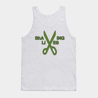 green ShAVING LIVES logo Tank Top